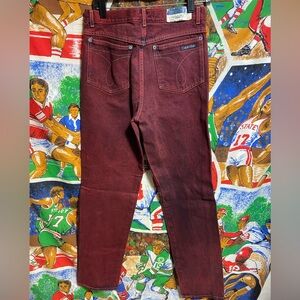 NWT Deadstock Vintage Calvin Klein Red Acid Washed Denim Jeans